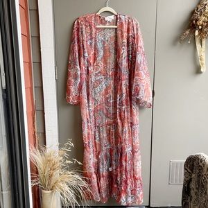 Anthropologie Full Length Paisley Kimono